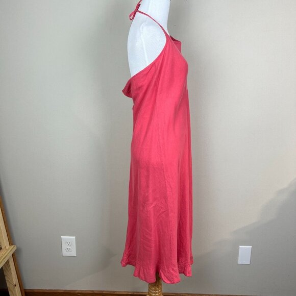 Bryn Walker Halter Dress Women Medium Pink Ruffle Knee Length Lagenlook MODIFIED - Picture 5 of 10